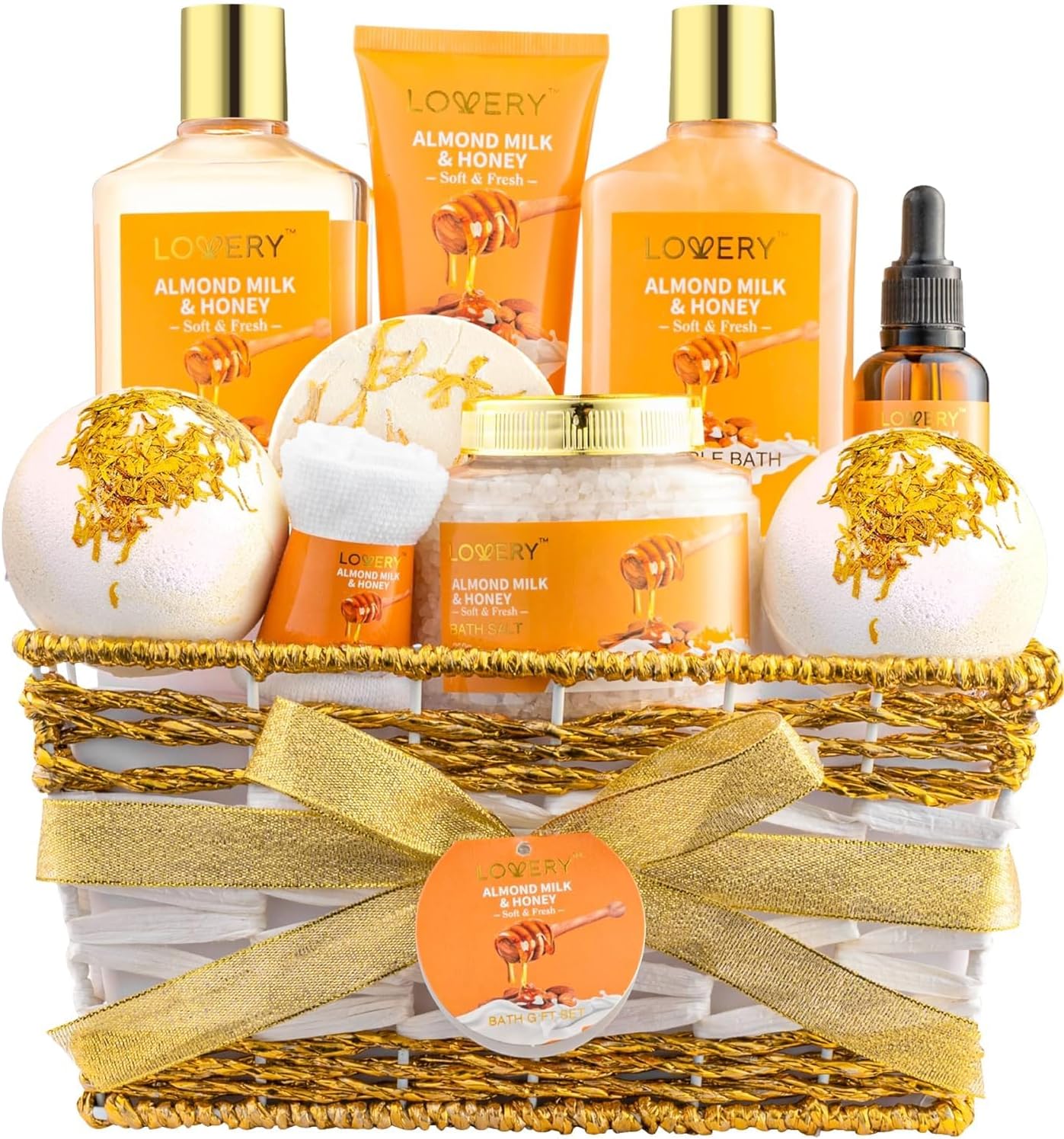 10-Piece Almond Milk and Honey Bath Gift Set