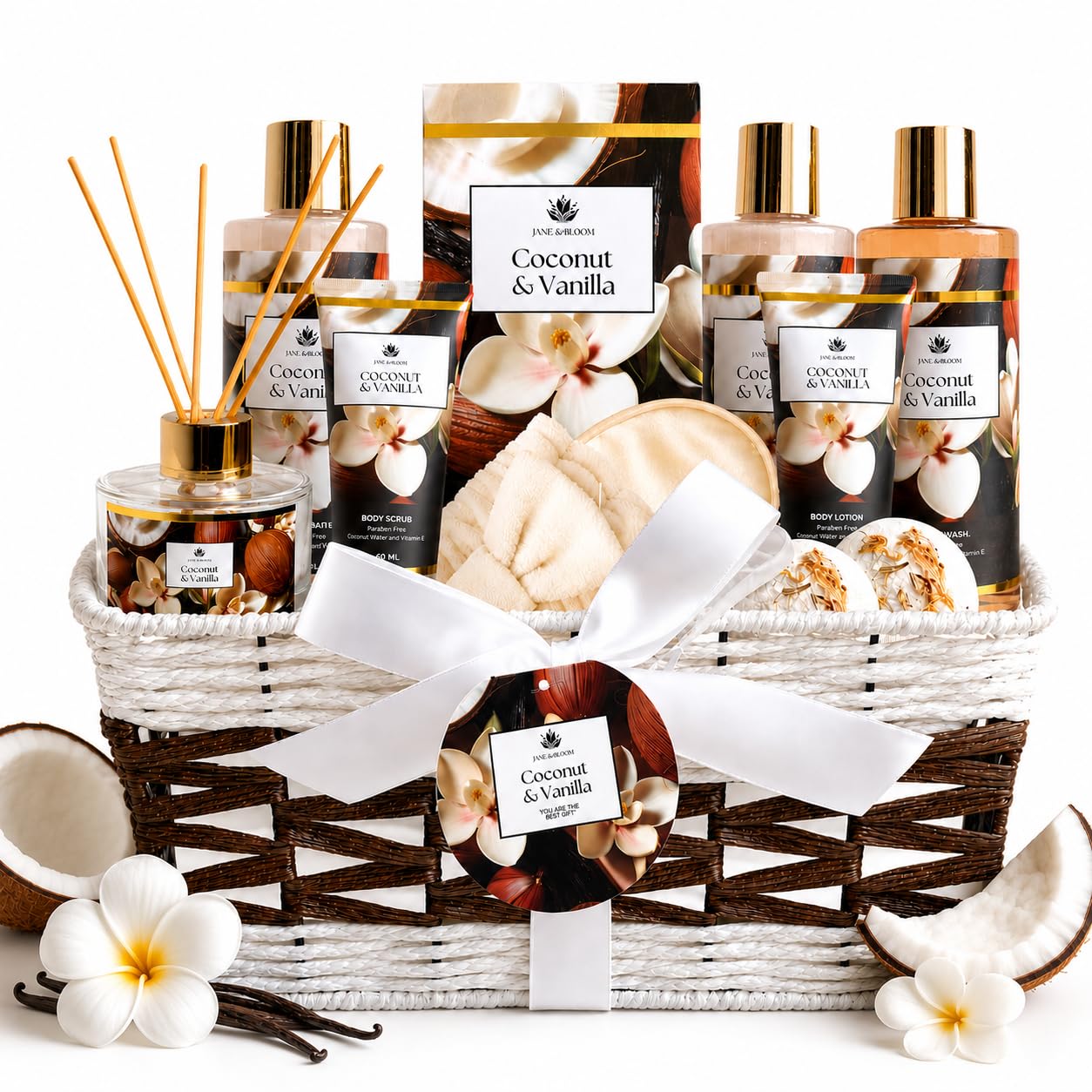 12-Piece Spa Gift Set with Coconut and Vanilla Scent