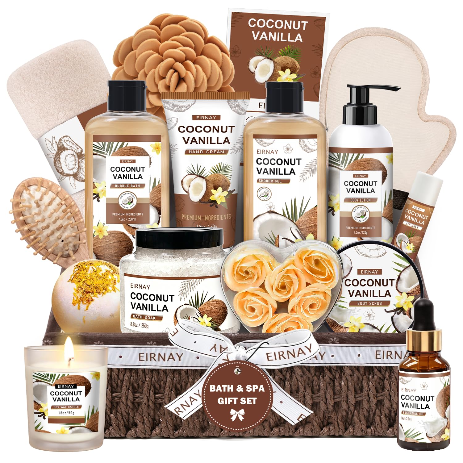 16-Piece Coconut and Vanilla Bath Gift Set