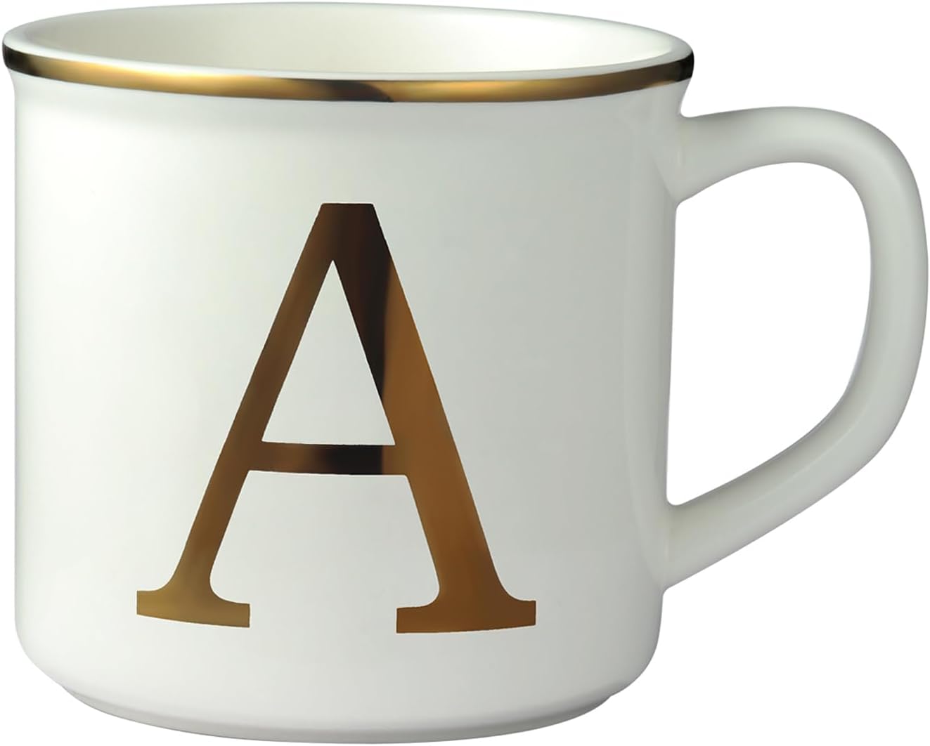 Ceramic Coffee Mug 16 oz with Golden Initial